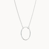 Silver Open Hammered Circle Pendant Necklace-Necklaces-Wild Fawn Jewellery