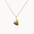 Gold heart-shaped pendant necklace with 'A&L' engraving on a white background