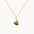 Gold heart-shaped pendant necklace with 'A&L' engraving on a white background