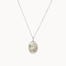 Silver leo necklace with an oval lion pendant on a white background