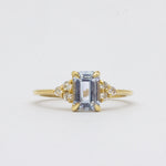 Light Blue Sapphire Baguette Cluster Engagement Ring