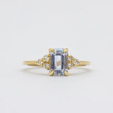 Light Blue Sapphire Baguette Cluster Engagement Ring