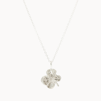 Silver Lucky 4 Leaf Clover Necklace-Wild Fawn Jewellery