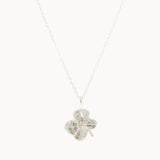 Silver Lucky 4 Leaf Clover Necklace-Wild Fawn Jewellery