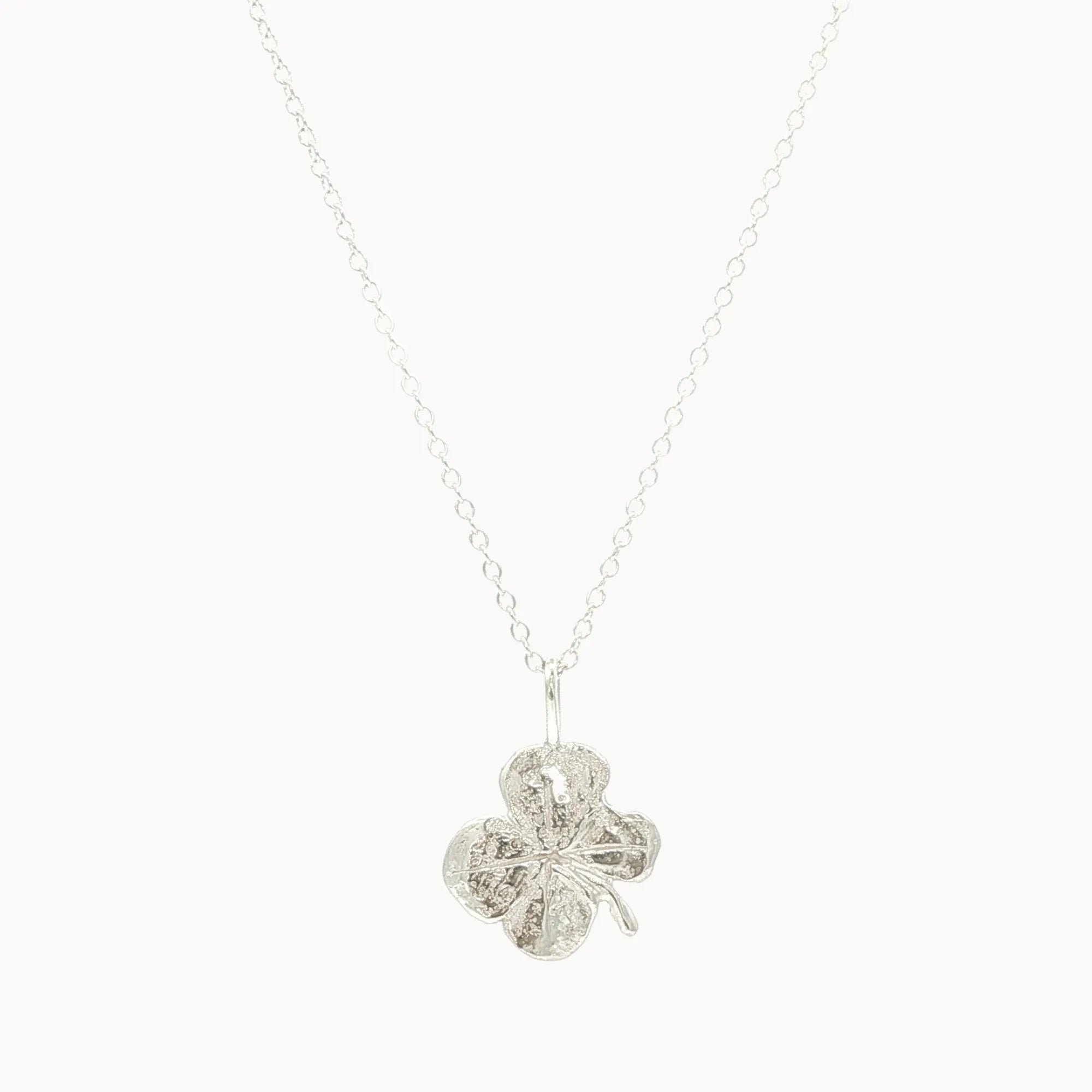 Silver Lucky 4 Leaf Clover Necklace-Wild Fawn Jewellery