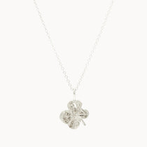 Silver Lucky 4 Leaf Clover Necklace-Wild Fawn Jewellery