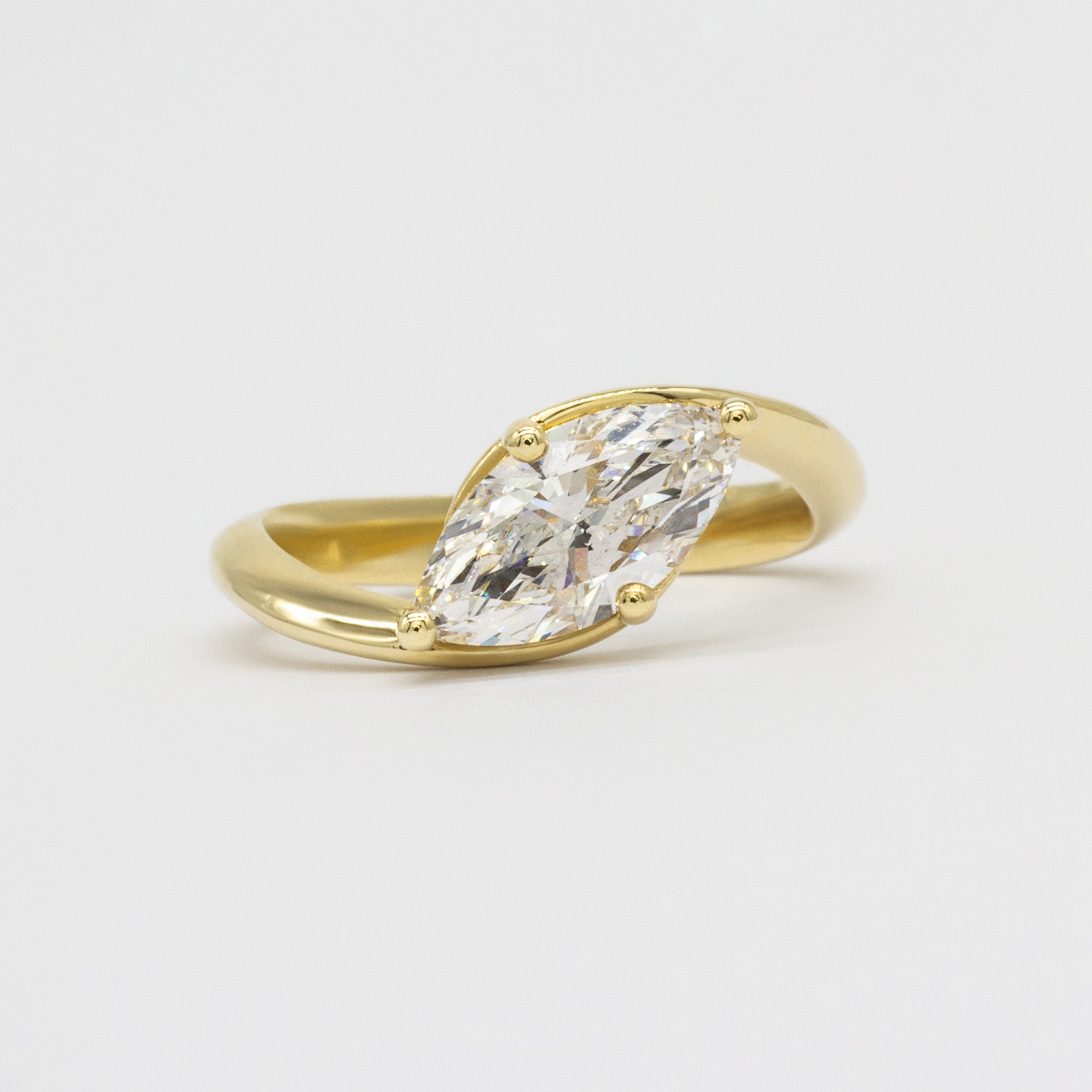 Marquise Wave Diamond Engagement Ring