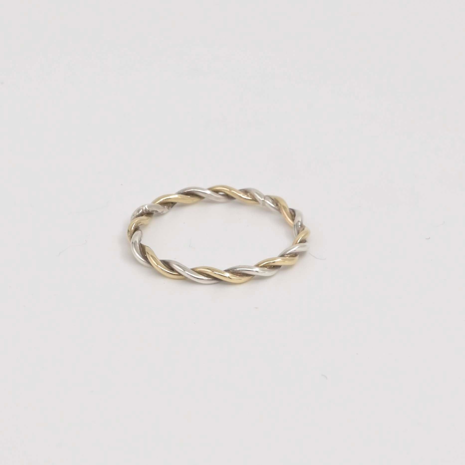 Mixed Gold Entwined Twisted Wedding Ring