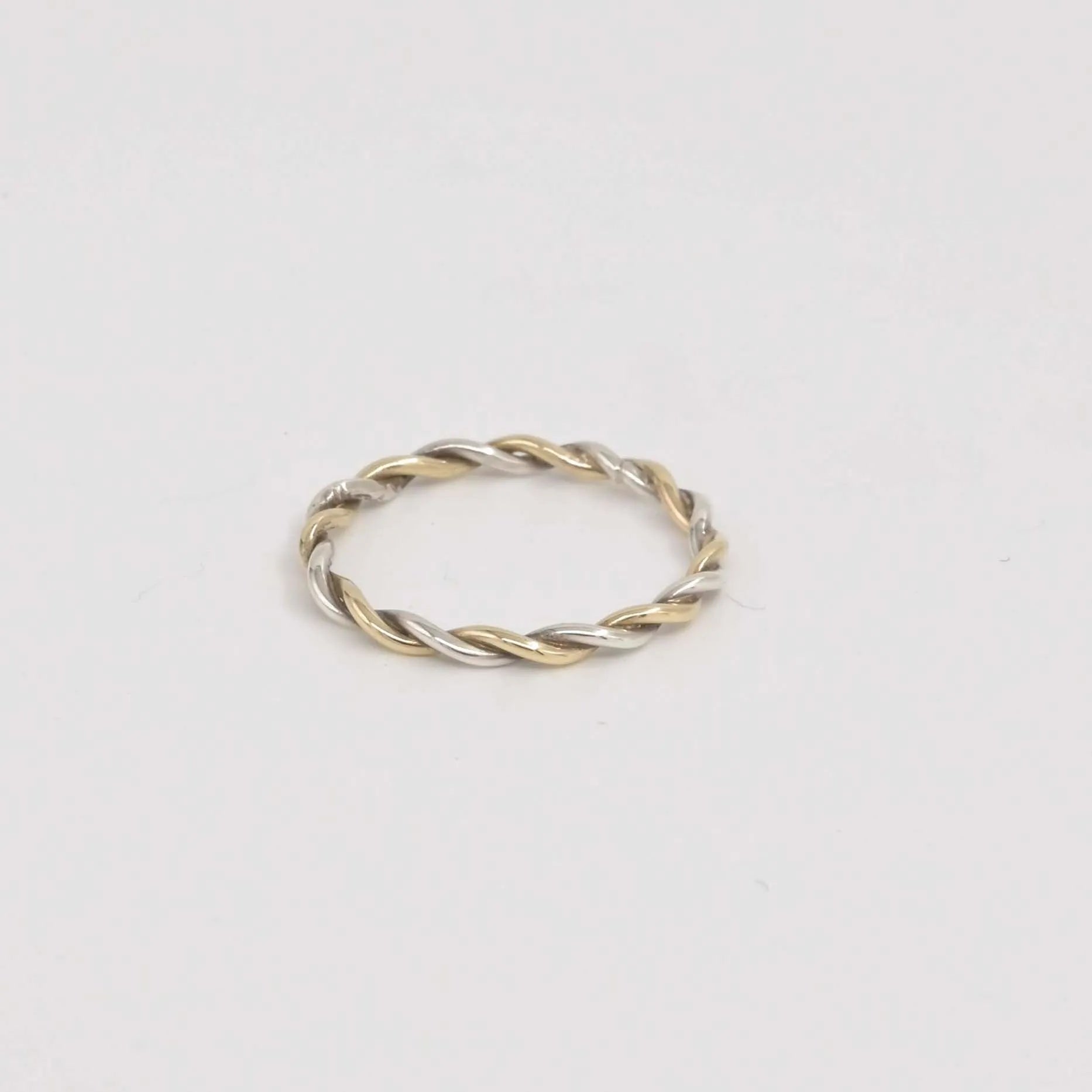 Mixed Gold Entwined Twisted Wedding Ring