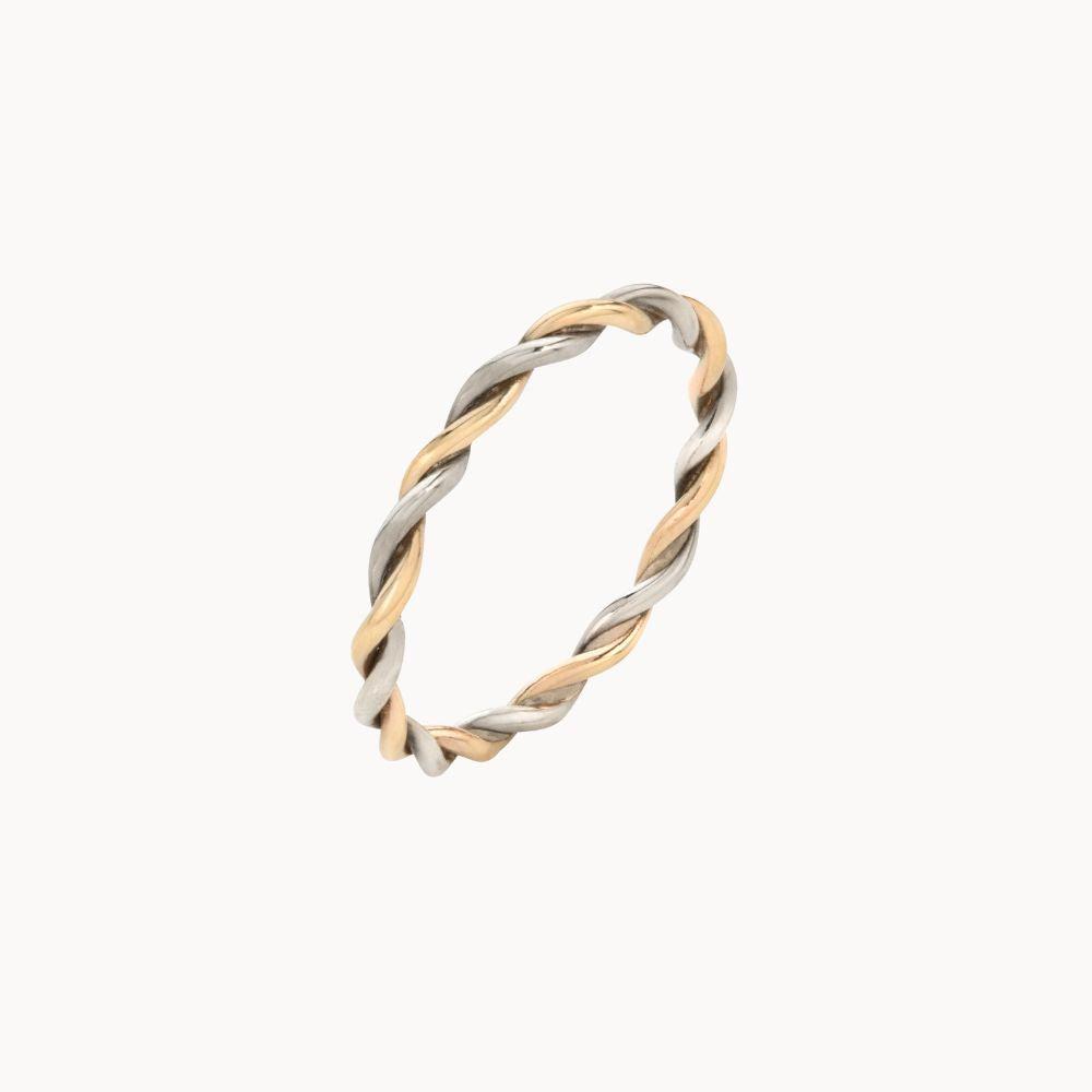Mixed Gold Entwined Twisted Wedding Ring