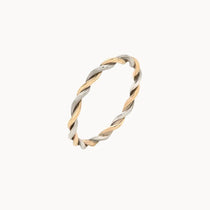 Mixed Gold Entwined Twisted Wedding Ring