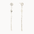 White gold earrings with round diamond stud, star shaped pendant and molten drop detail  on a white background