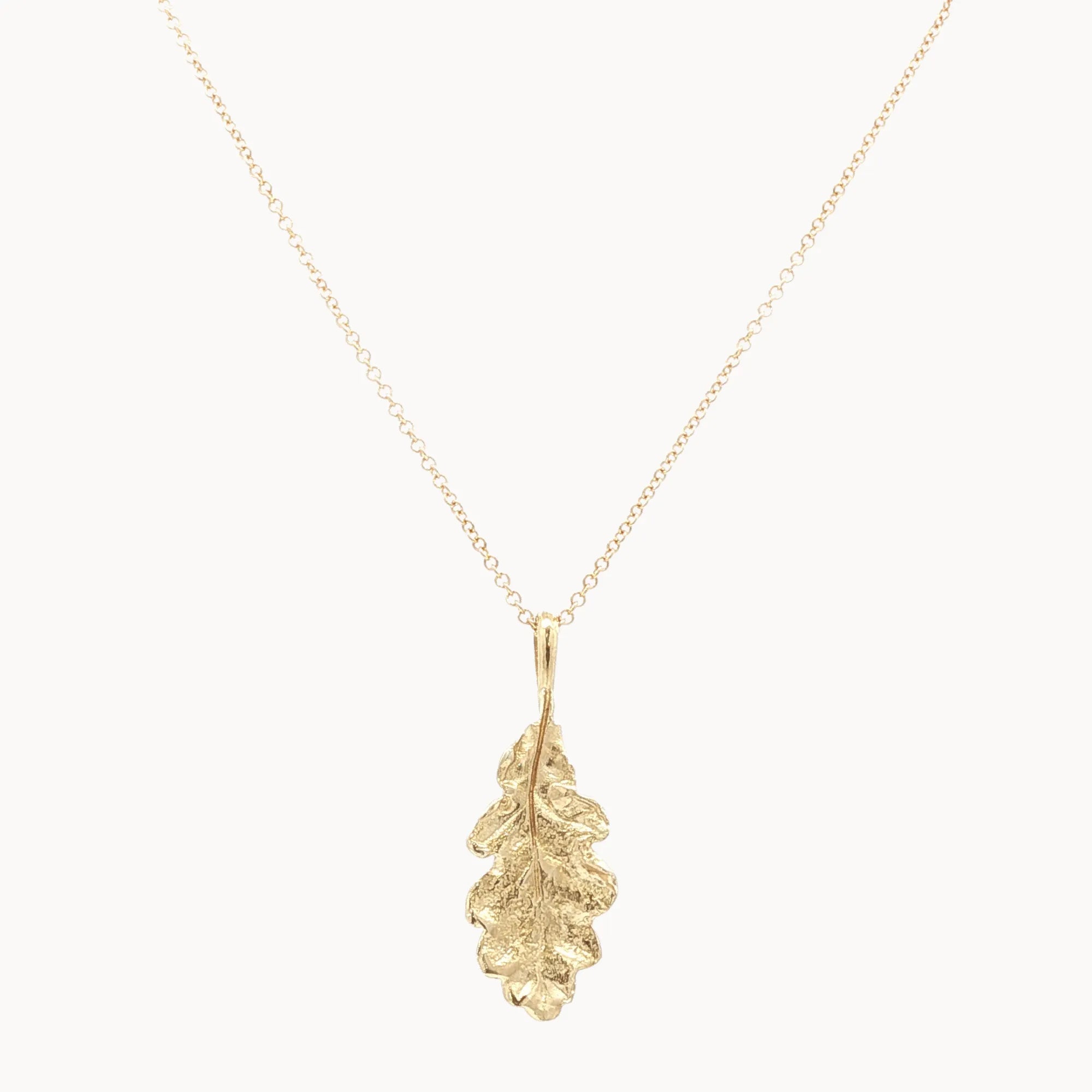 9ct Gold Oak Leaf Necklace-Wild Fawn Jewellery