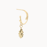9ct Gold Oak Leaf Hoop Earrings-Wild Fawn Jewellery