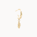 9ct Gold Oak Leaf Hoop Earrings-Wild Fawn Jewellery
