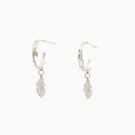 Silver Oak Leaf Hoop Earrings-Wild Fawn Jewellery