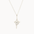 white gold four-pointed star pendant necklace with a round diamond in the middle on a white background