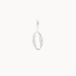 Silver 0 number pendant on a white background
