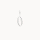 Silver 0 number pendant on a white background