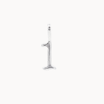Silver number '1' pendant on a white background