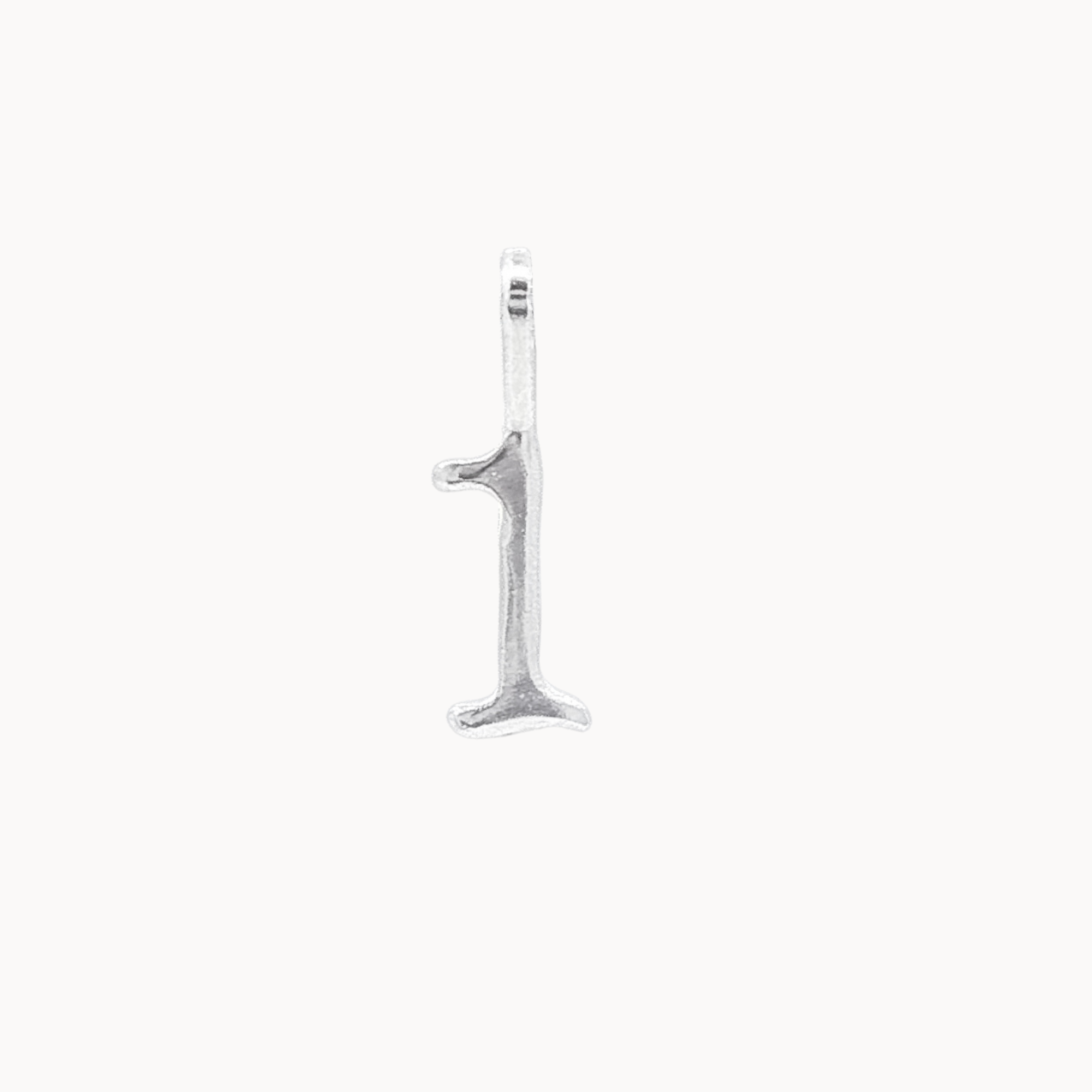 Silver number '1' pendant on a white background