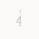 Silver number '4' pendant on a white background