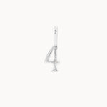 Silver number '4' pendant on a white background