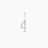 Silver number '4' pendant on a white background