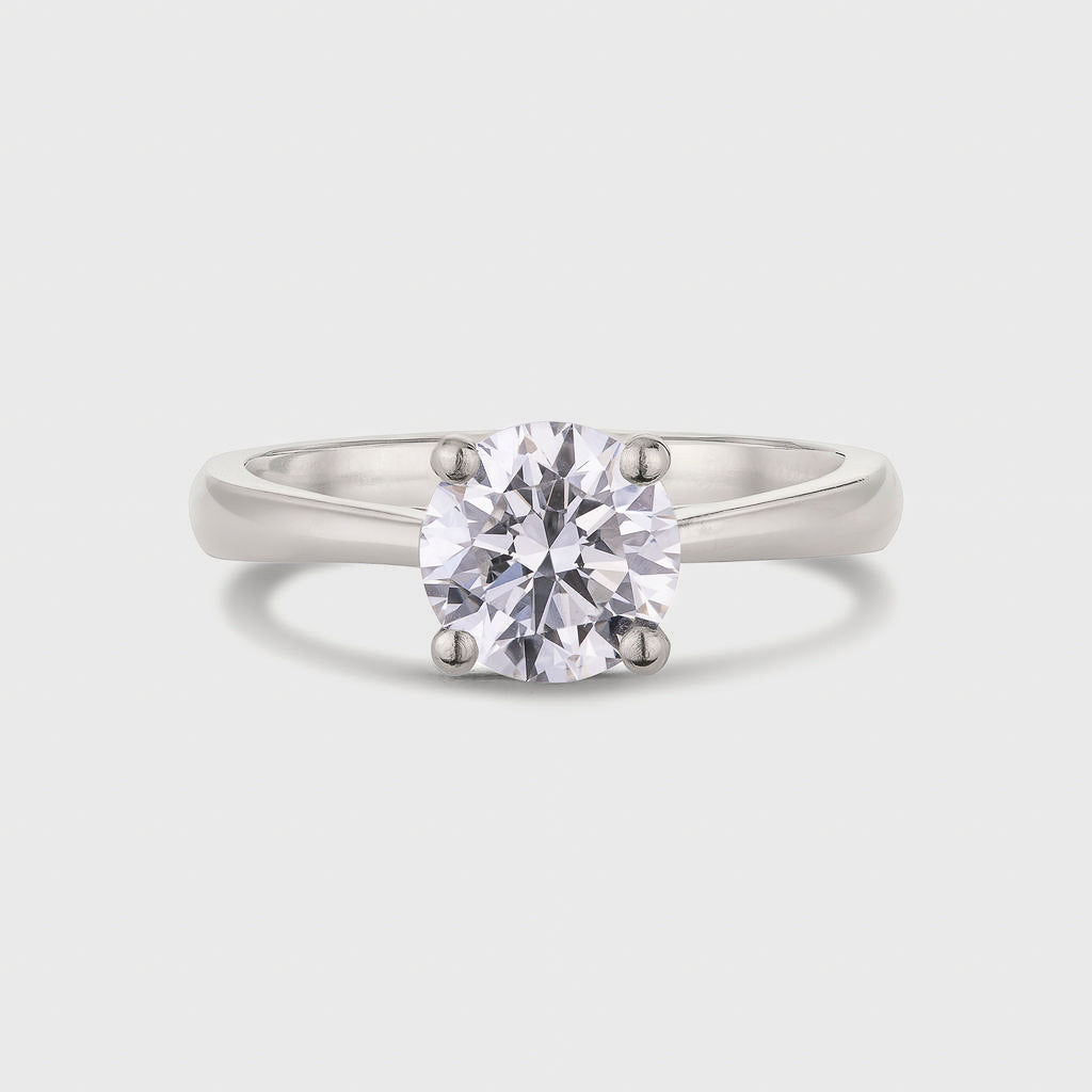 Platinum Solitaire Round Diamond Engagement Ring