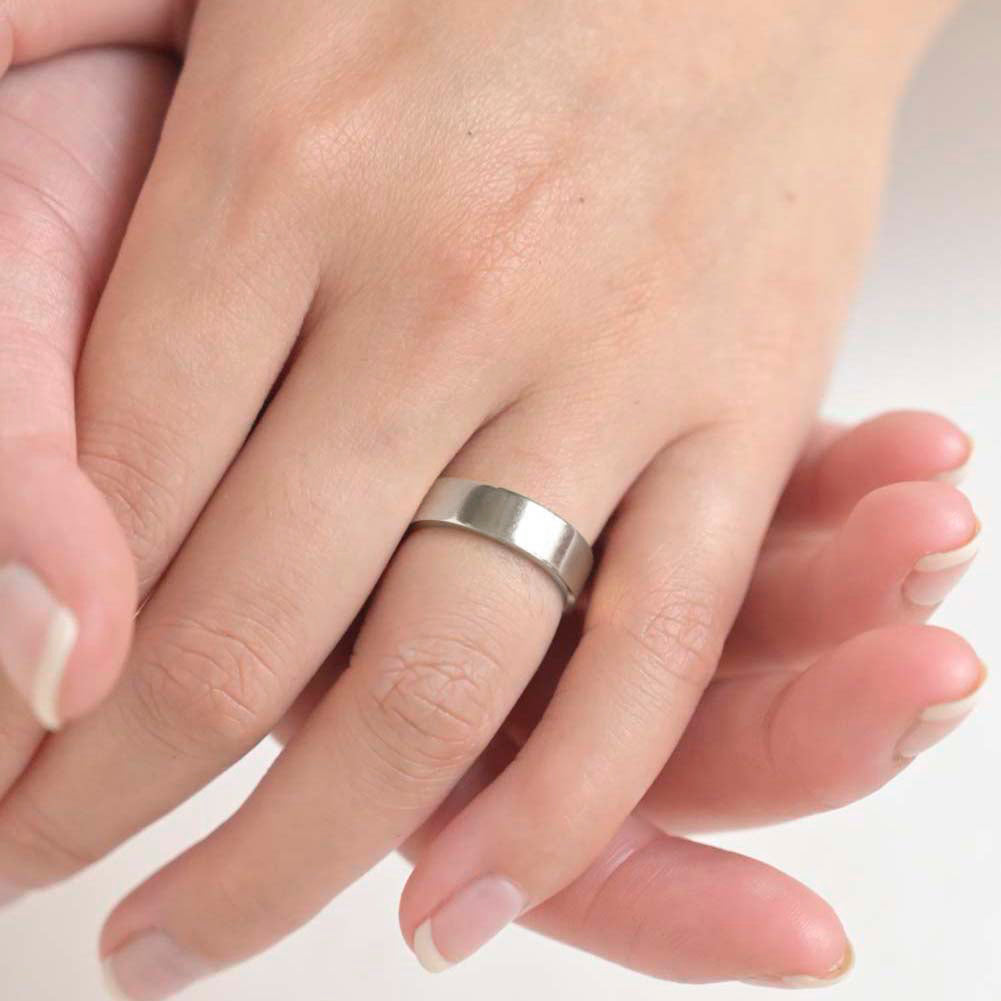 Platinum Wide Flat Wedding Ring