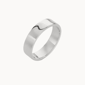 Platinum Wide Flat Wedding Ring