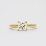 Princess Cut Diamond Solitaire Organic Engagement Ring