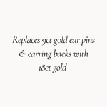 Sensitive Ears Upgrade - 18ct Gold Pins & Backs-Wild Fawn Jewellery
