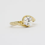 Round Diamond Wave Engagement Ring