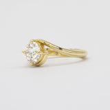 Round Diamond Wave Engagement Ring