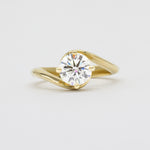 Round Diamond Wave Engagement Ring