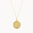 gold saint christopher necklace on a white background