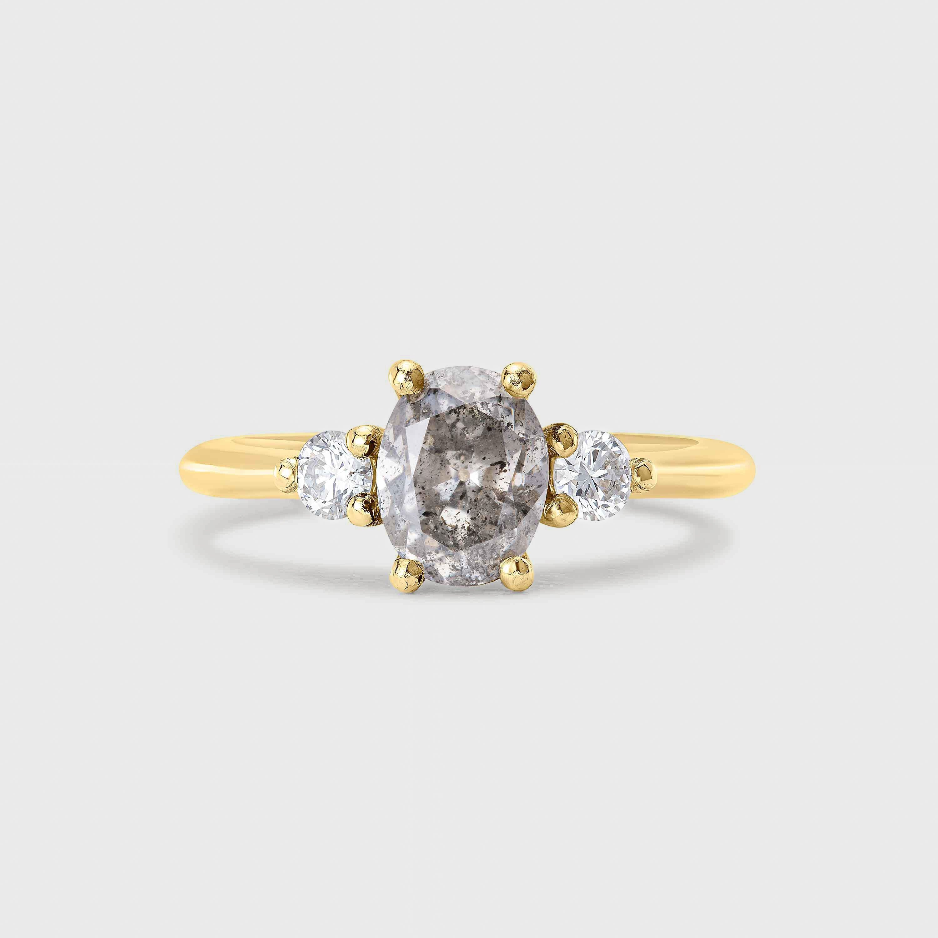 Salt and Pepper Diamond Engagement Ring
