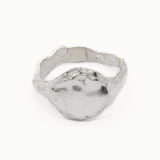 Silver Bloom Full Moon Ring