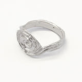 Silver Bloom Swirl Ring