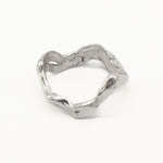 Silver Bloom Wave Ring