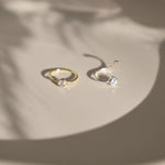 Silver Diamond Cartilage Helix Hoop Earrings