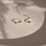 Silver Diamond Cartilage Helix Hoop Earrings