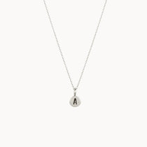 Silver Dot Necklace With Initial