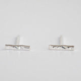 Silver Hammered Bar Earrings