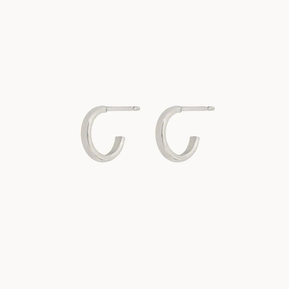 Silver Huggie Hoop Earrings