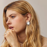Silver Large Sun Earrings