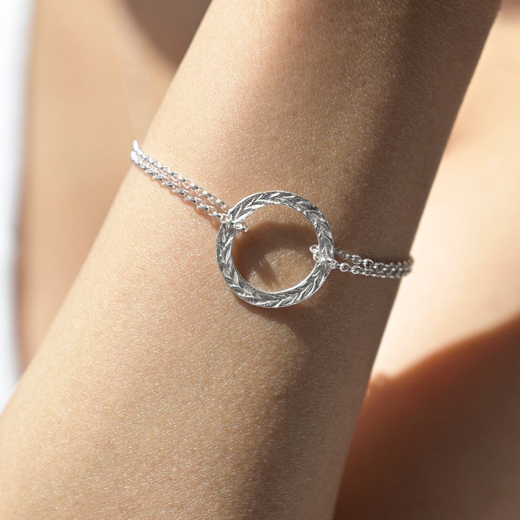 Silver Laurel Wreath Bracelet