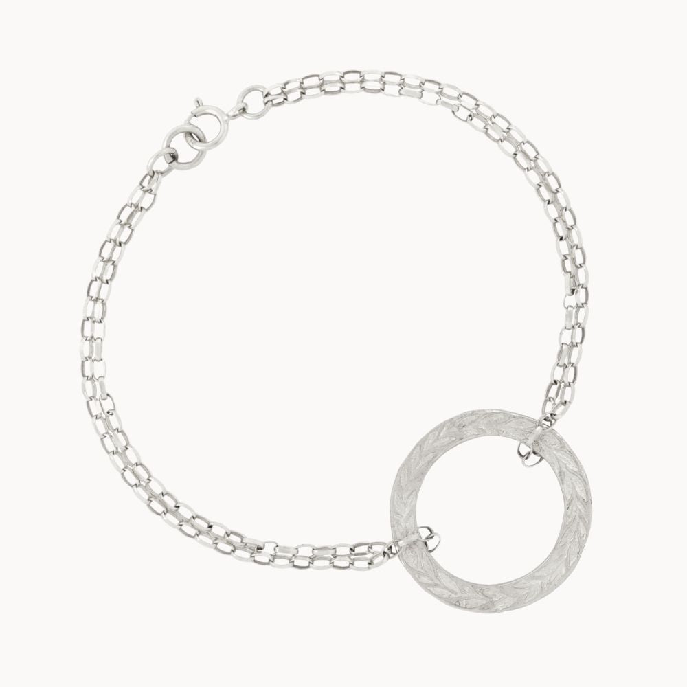 Silver Laurel Wreath Bracelet