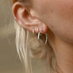 Silver Medium Organic Hoop Earrings